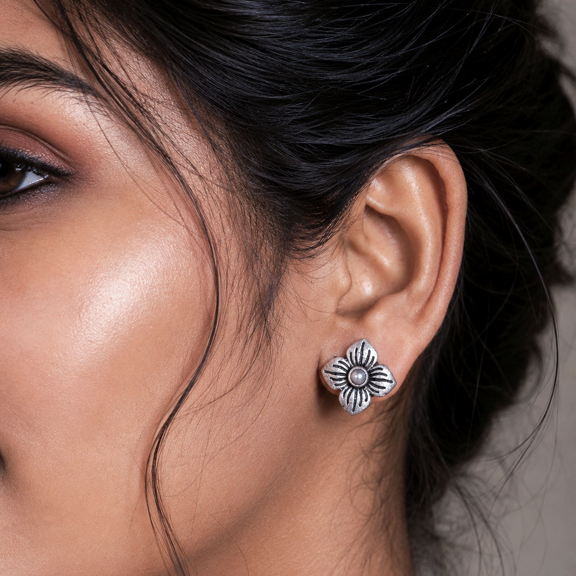 Silver Oxidised Earrings – Handmade Ethnic Design
