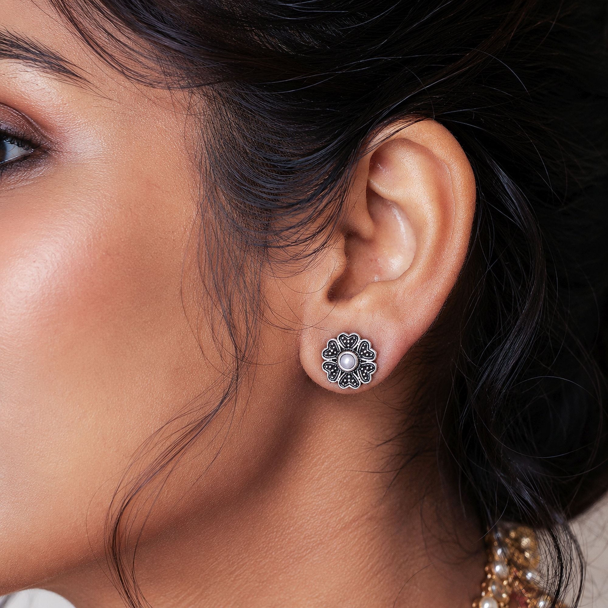 Silver Oxidised Earrings – Tribal Fashion