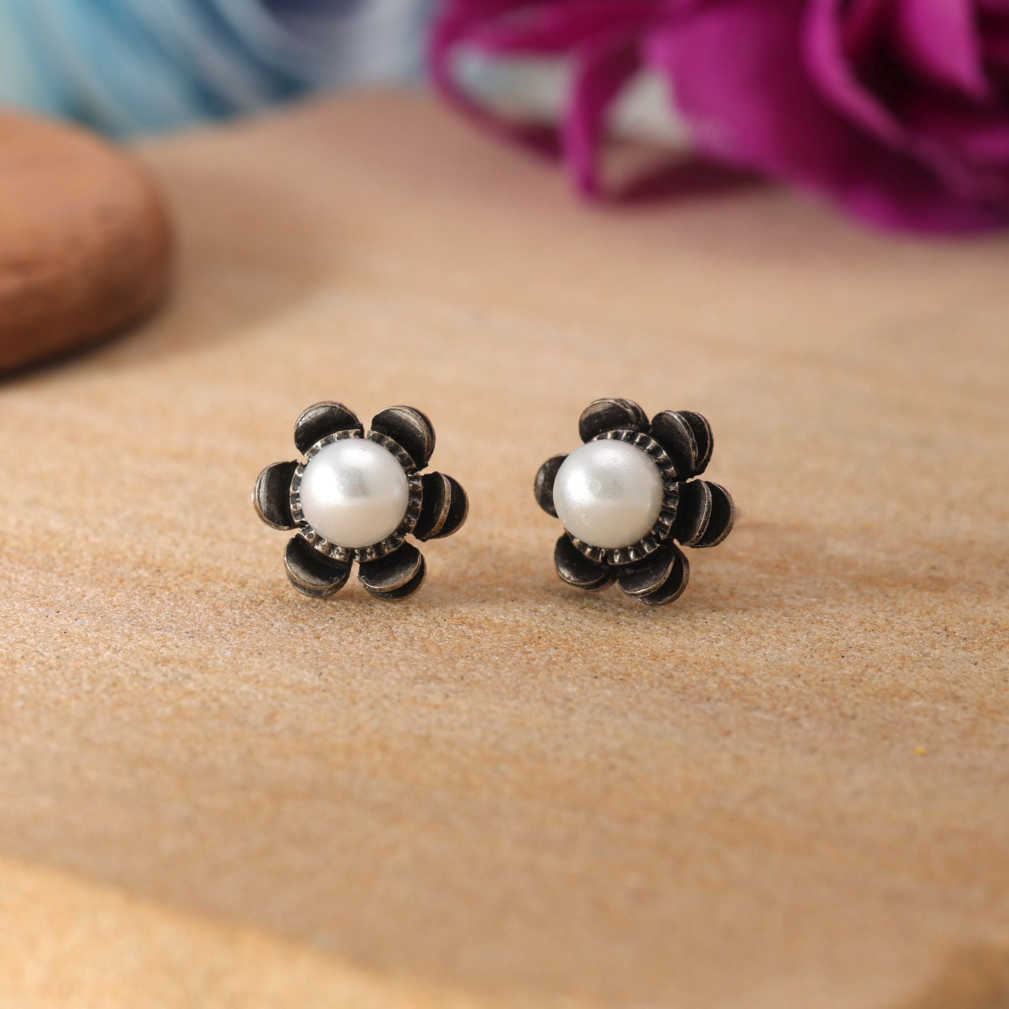 Silver Oxidised Earrings – Festive Wear
