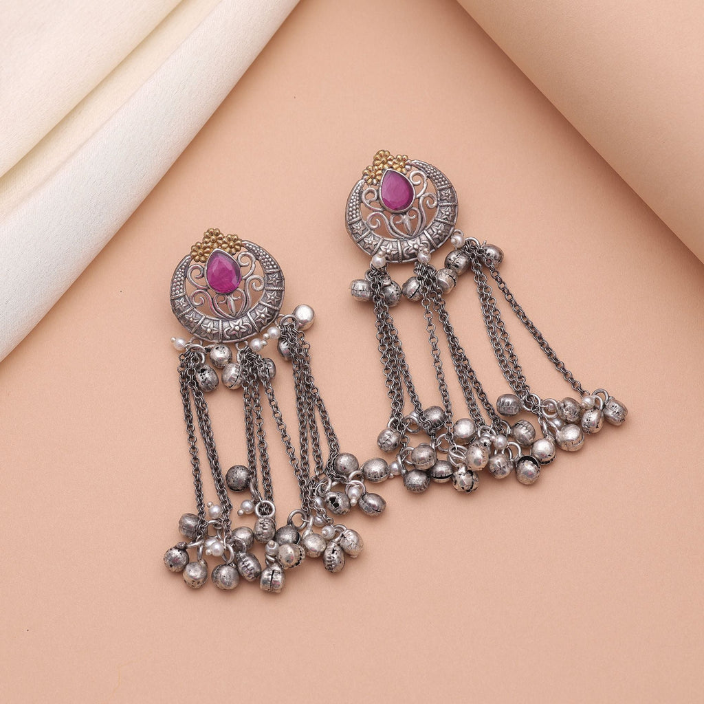 Rani Color Dual Tone Oxidised Earrings