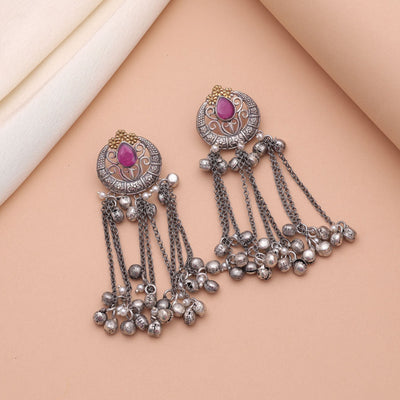 Rani Color Dual Tone Oxidised Earrings
