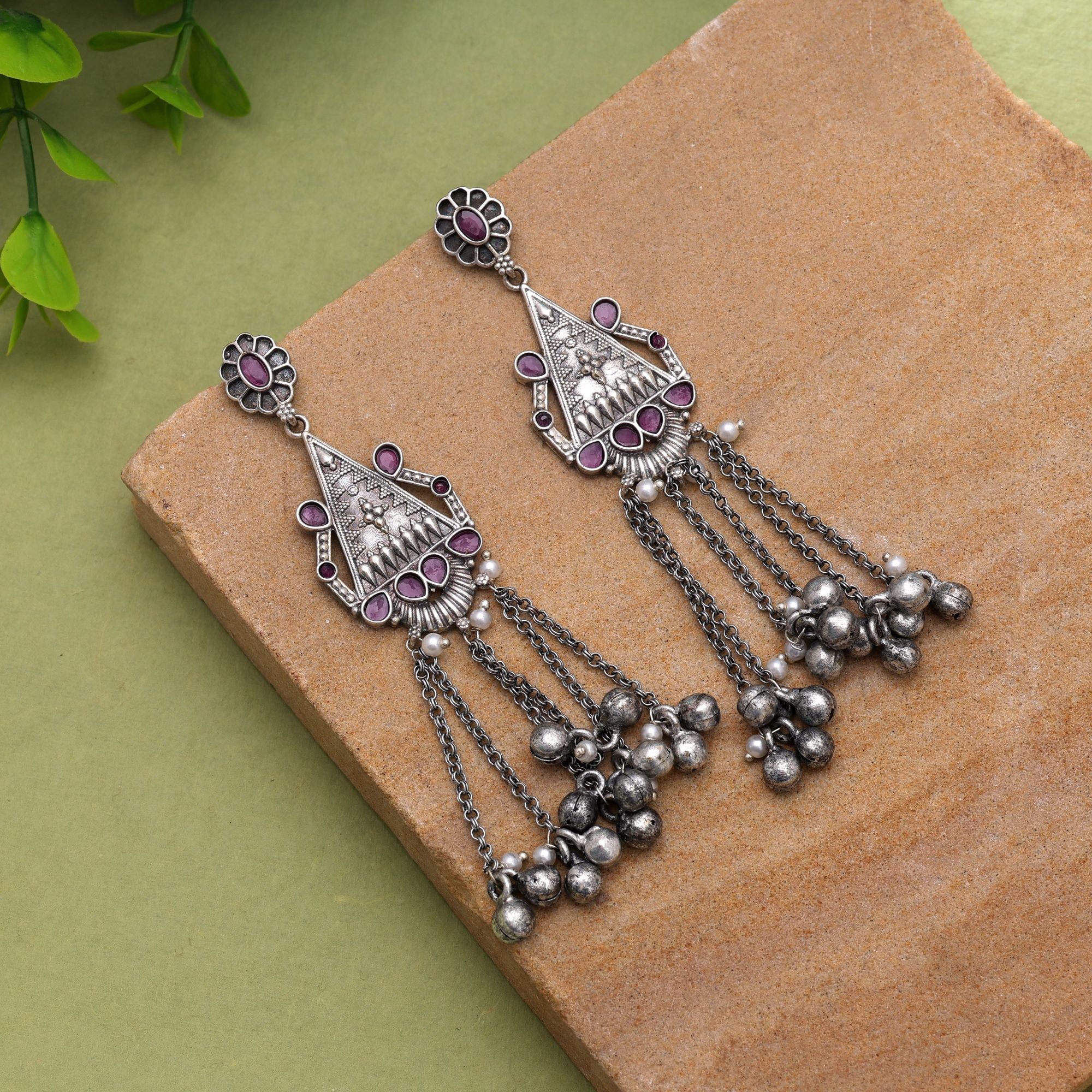 Rani Color Oxidised Earrings