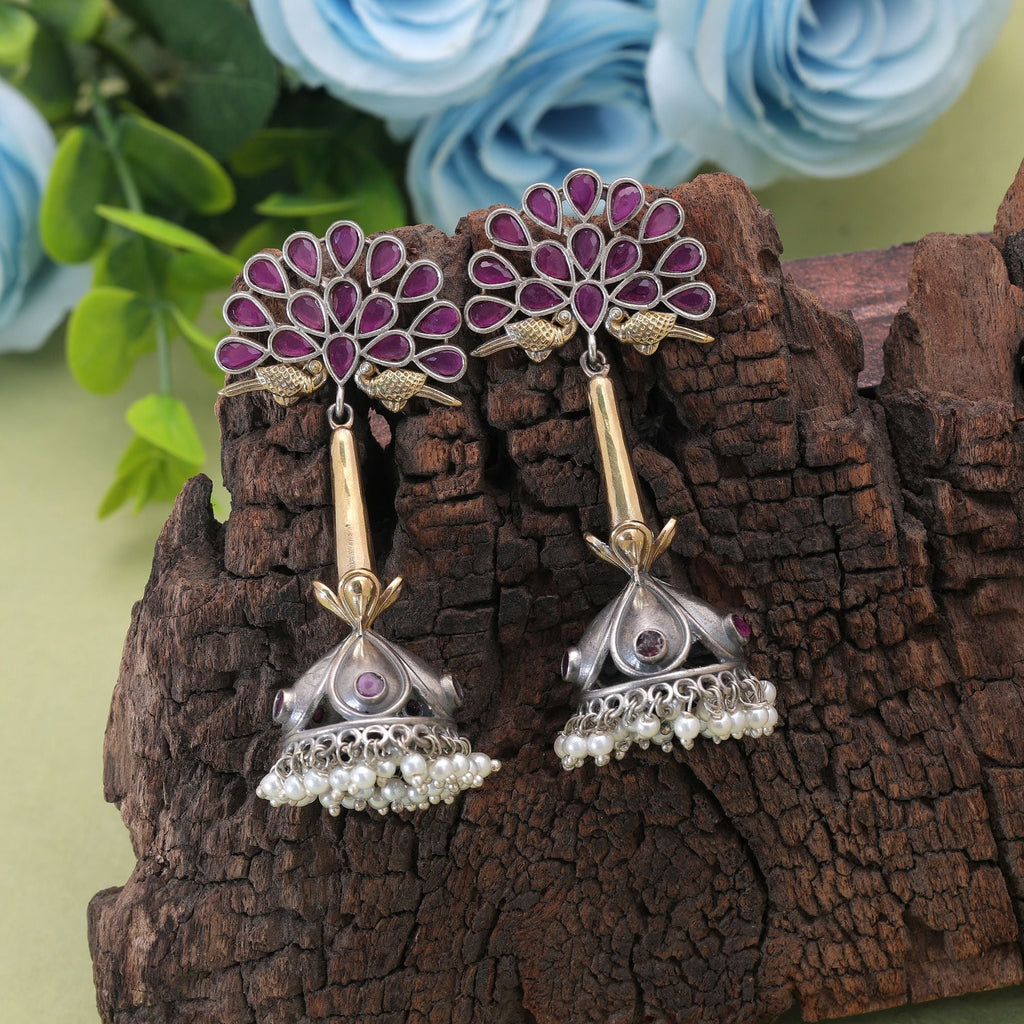 Rani Color Dual Tone Oxidised Earrings
