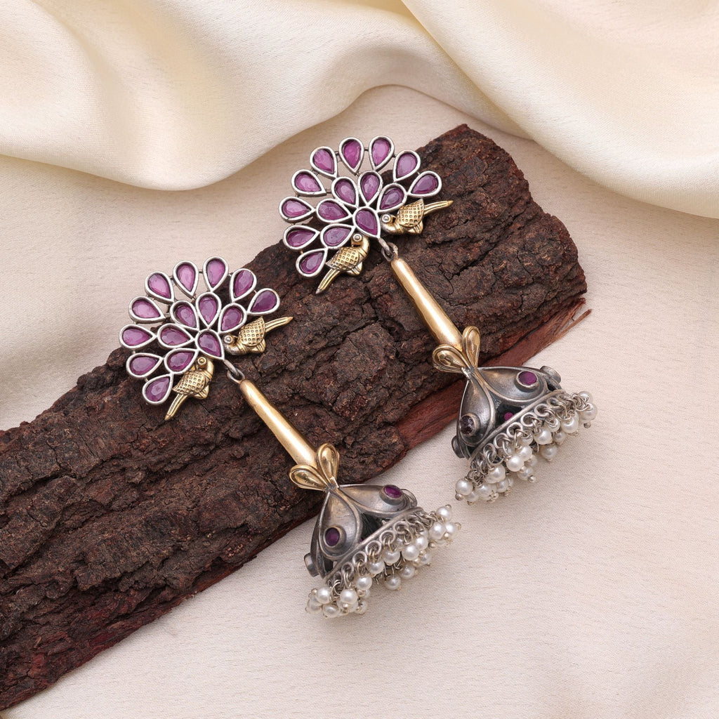 Rani Color Dual Tone Oxidised Earrings
