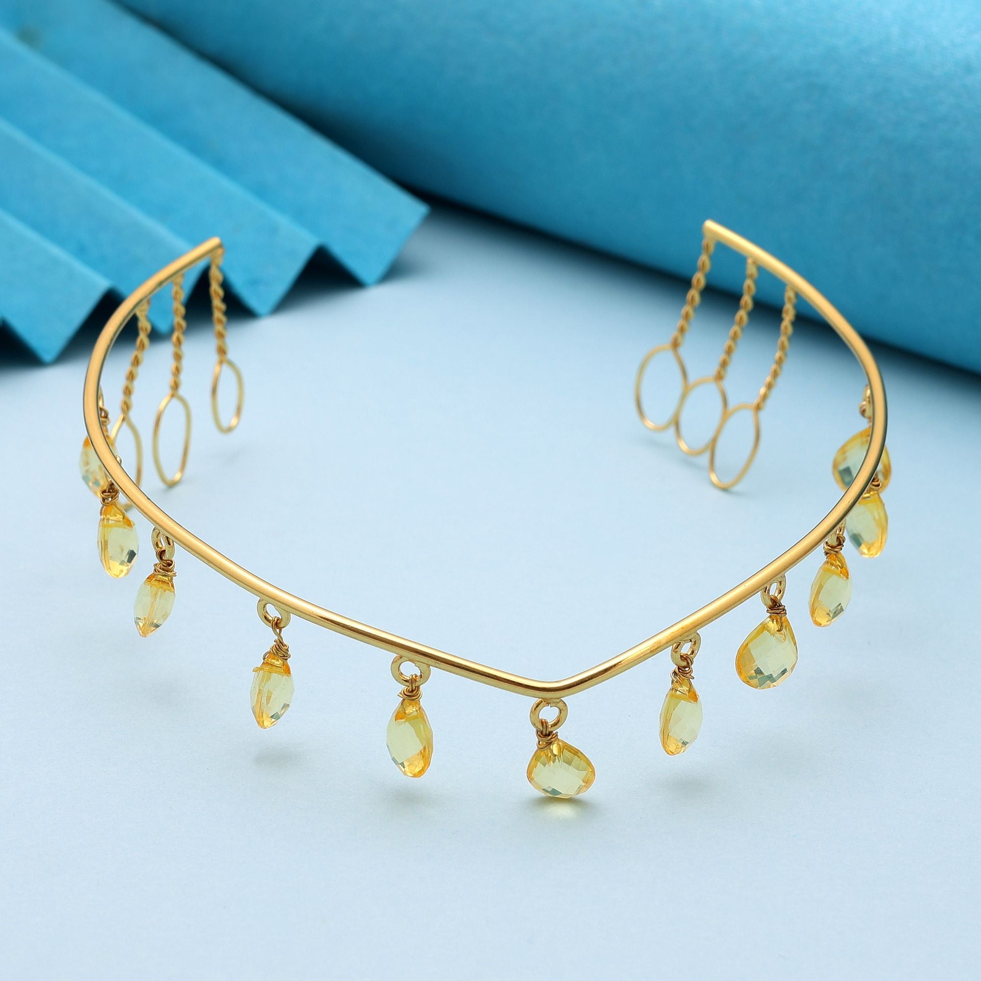 Gold Color Hair Crown (Tiara) (FNHRP116GLD)