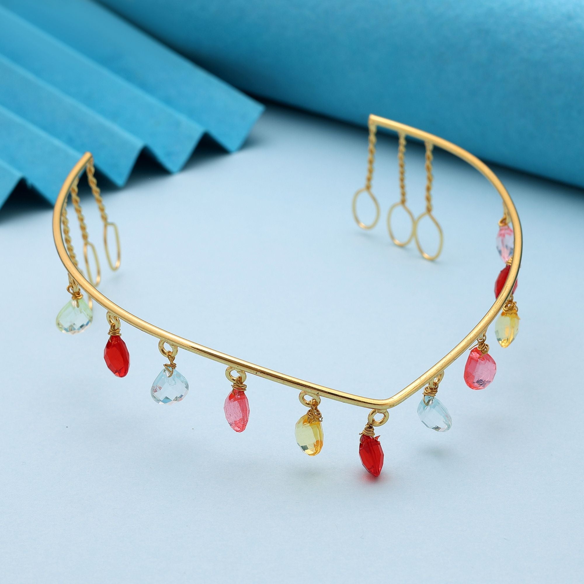 Multi Color Hair Crown (Tiara) (FNHRP116MLT)