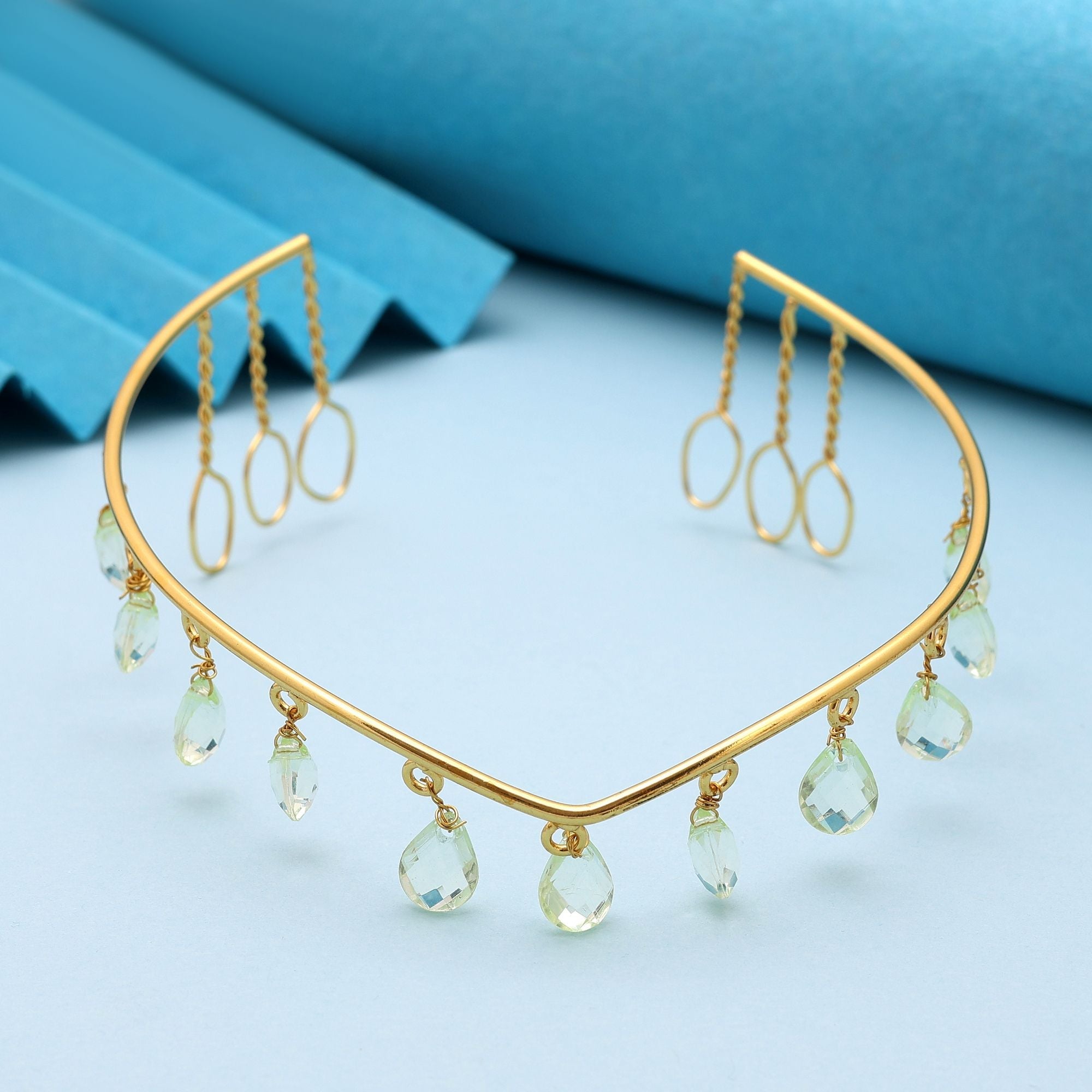 Pista Green Color Hair Crown (Tiara) (FNHRP116PG)