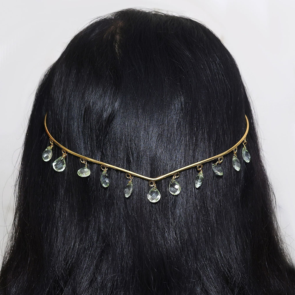 Pista Green Color Hair Crown (Tiara) (FNHRP116PG)