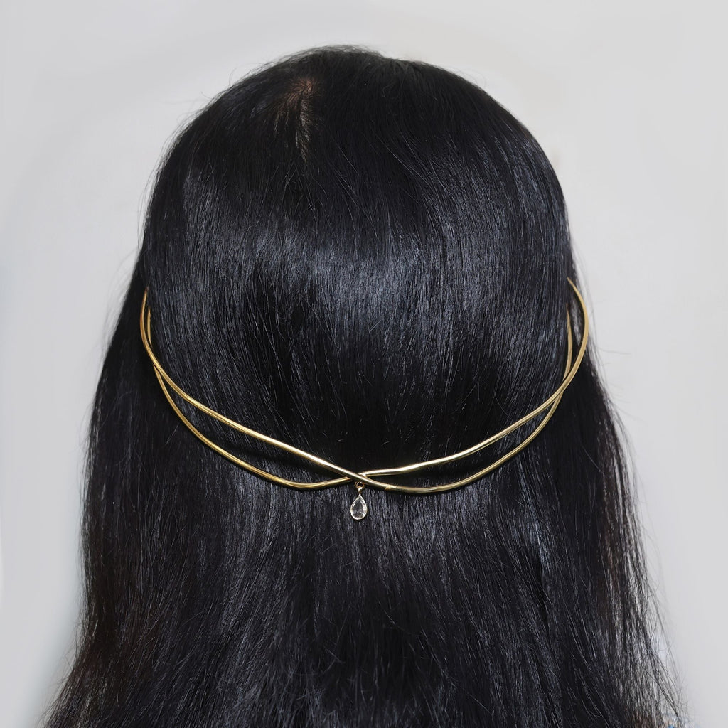 Gold Color Hair Crown (Tiara) (FNHRP118GLD)