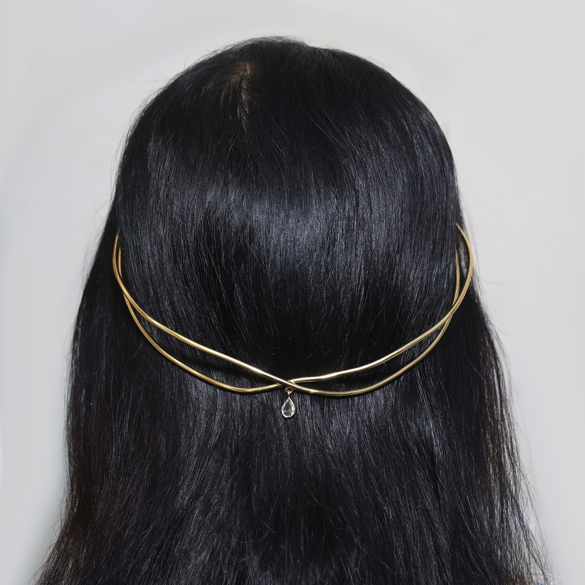 Gold Color Hair Crown (Tiara) (FNHRP118GLD)
