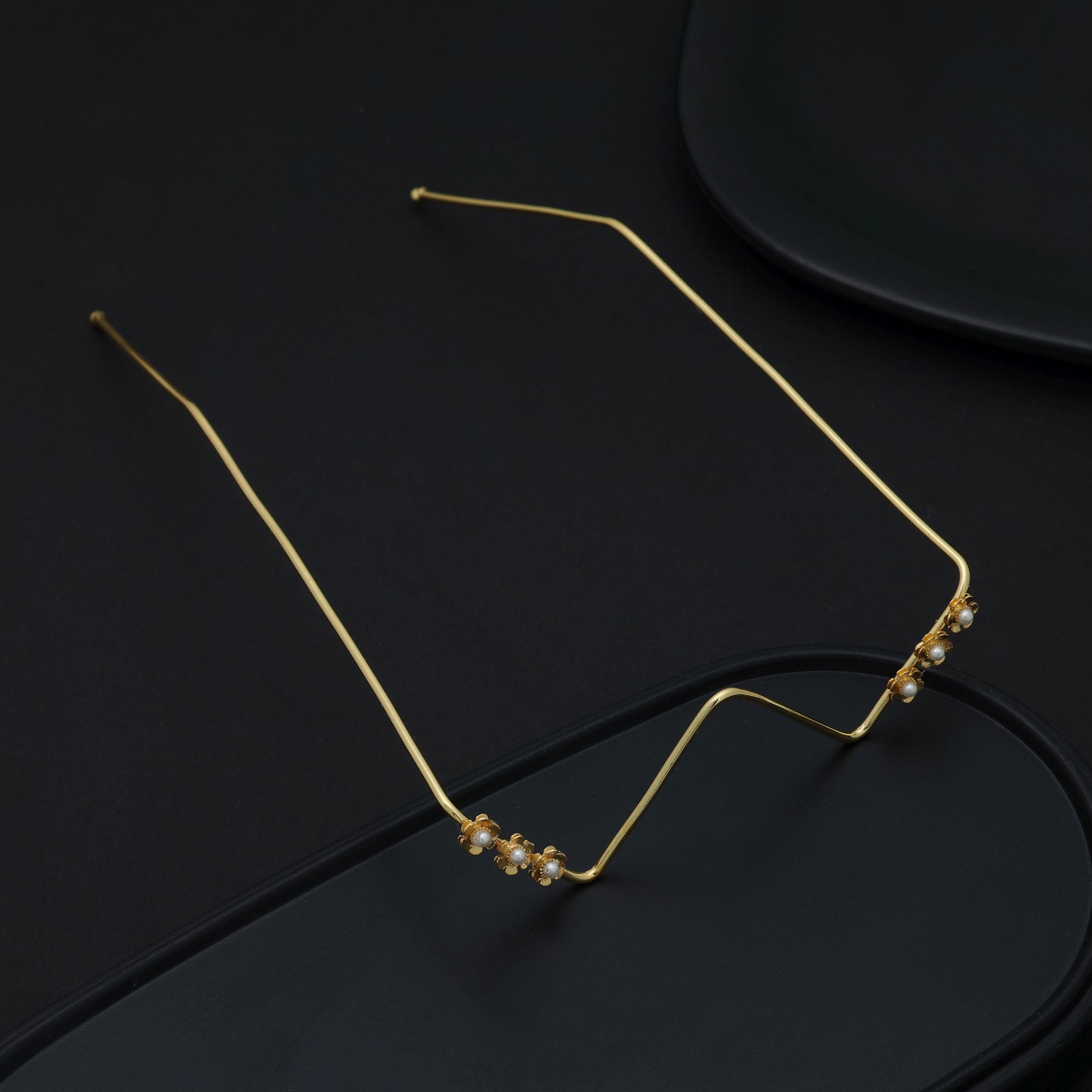 Gold Color No Lens Fashion Glasses Trendy Retro Fashion Frame