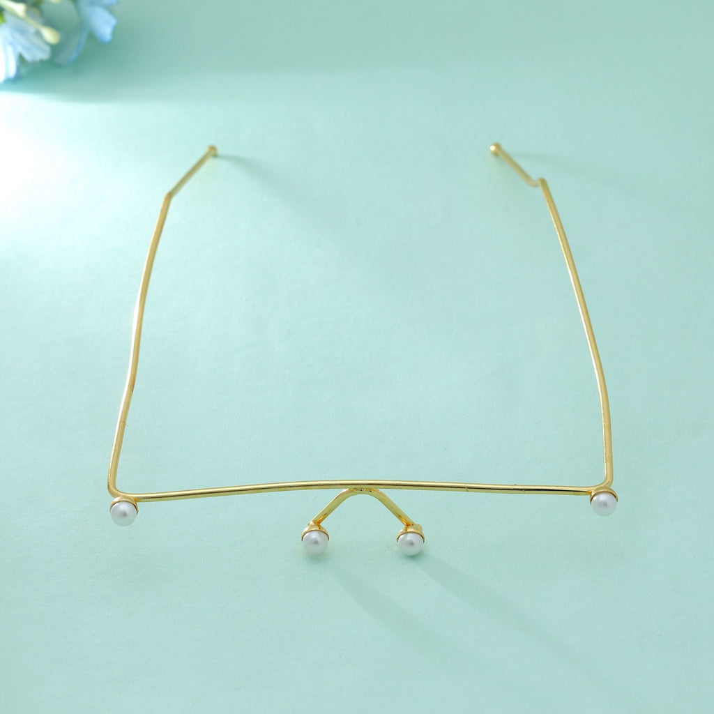 Gold Color No Lens Fashion Glasses Stylish Vintage Frame