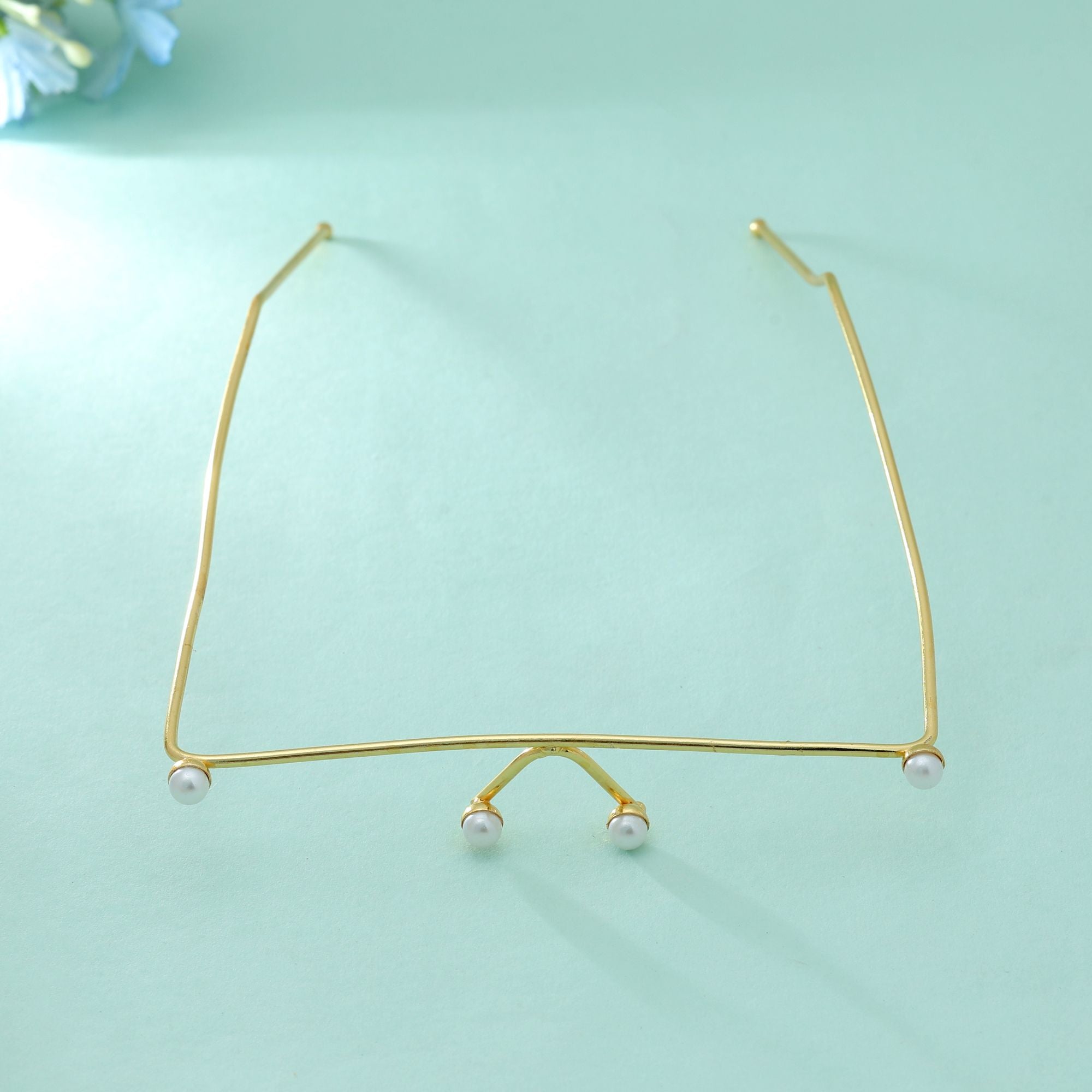 Gold Color No Lens Fashion Glasses Stylish Vintage Frame