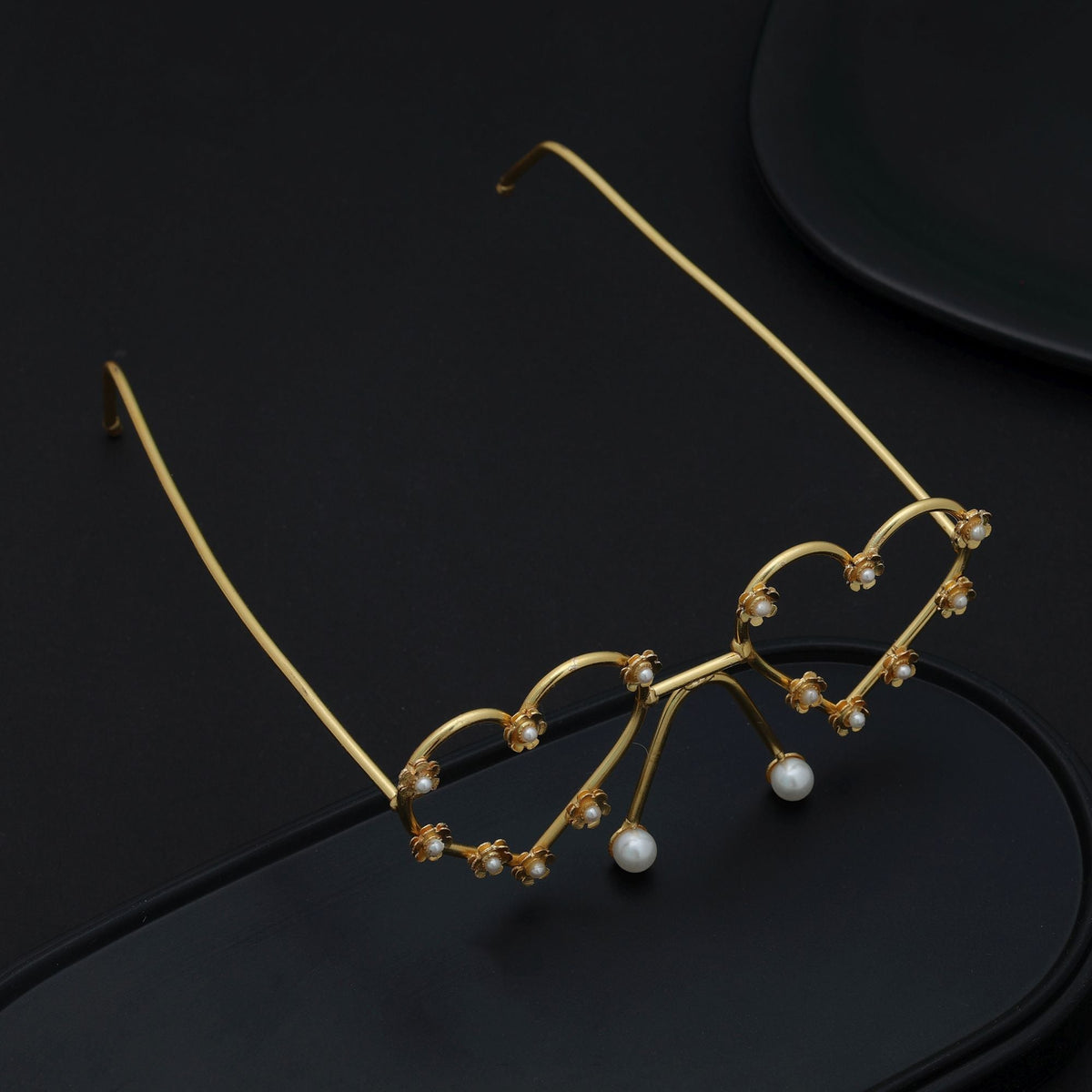 Gold Color No Lens Fashion Glasses Celebrity Inspired Fashion Frame