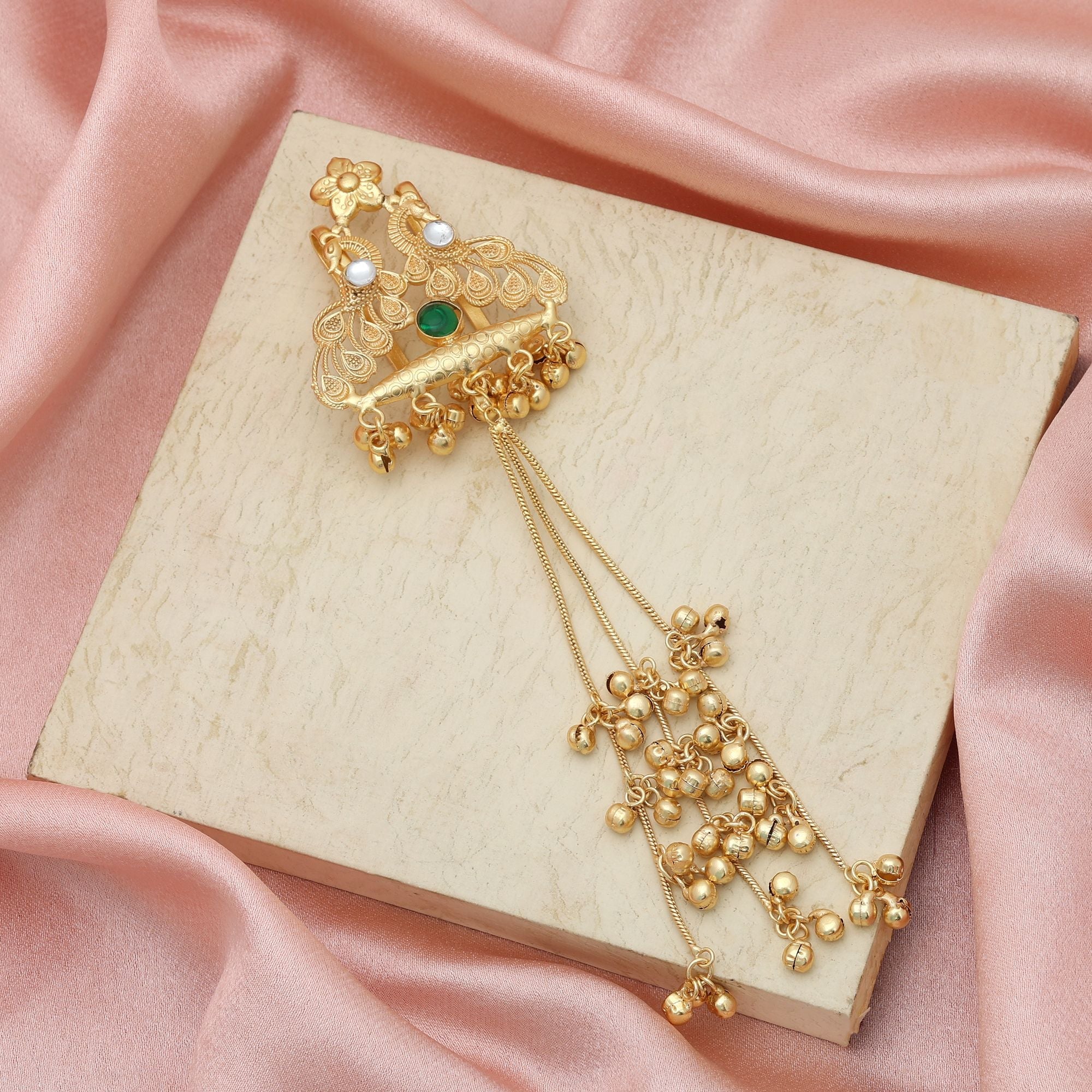 Green Color Hair Pin Traditional Ethnic Hair Accessory