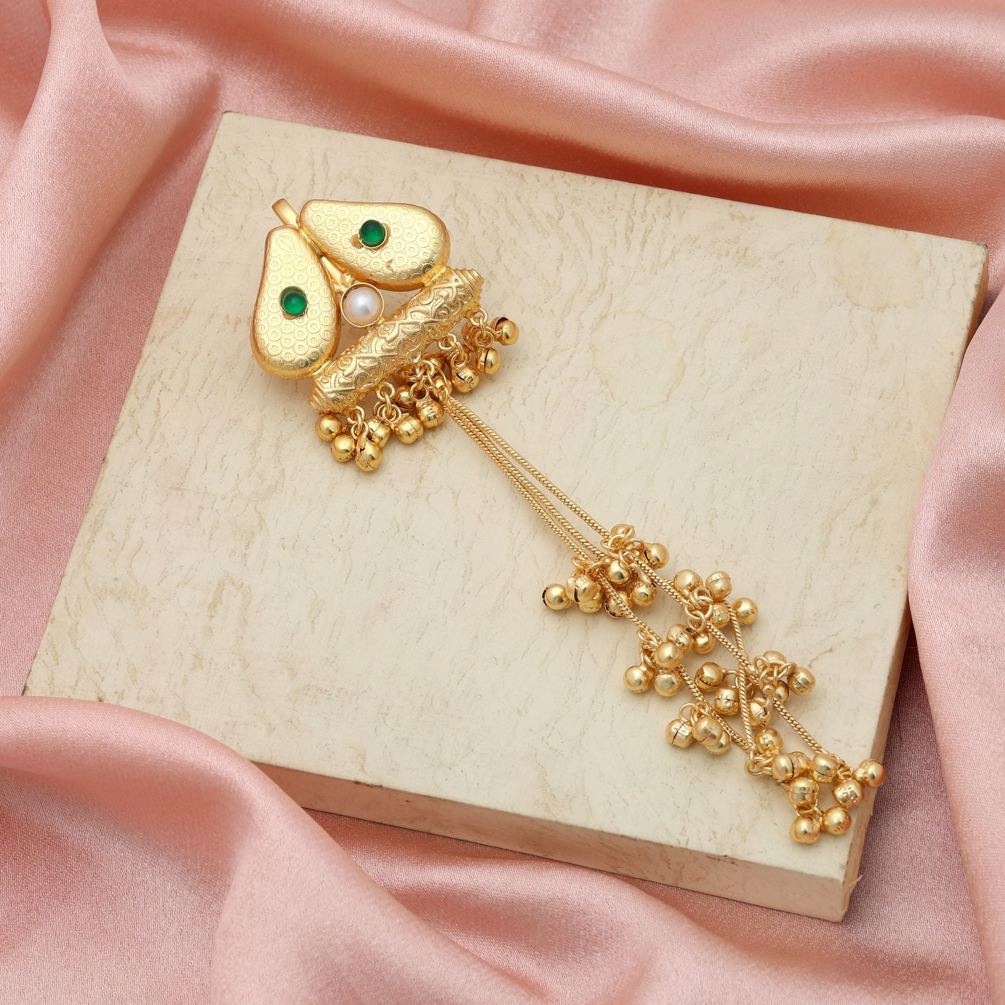 Green Color Hair Pin Elegant Festive Hair Jewelry