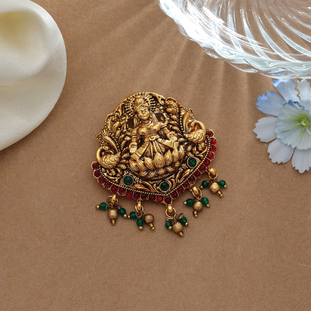 Elegant Rani & Green Temple Hair Barrette