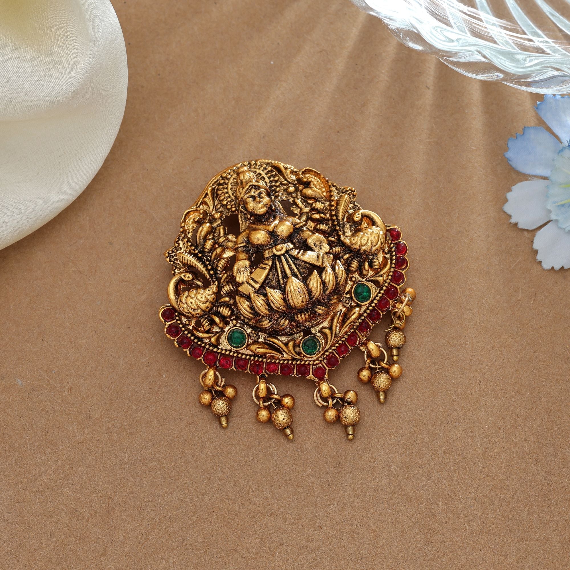 Stylish Rani & Green Temple Hair Barrette