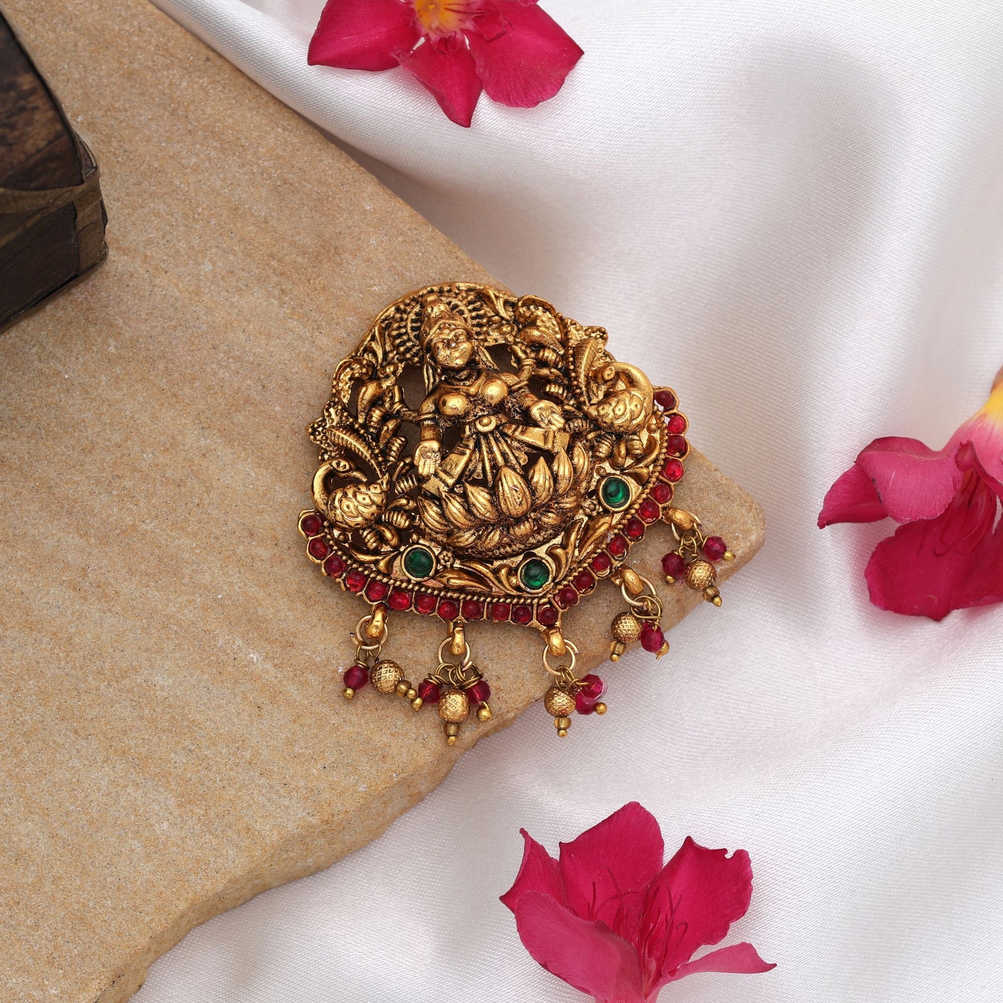 Graceful Rani & Green Temple Hair Barrette