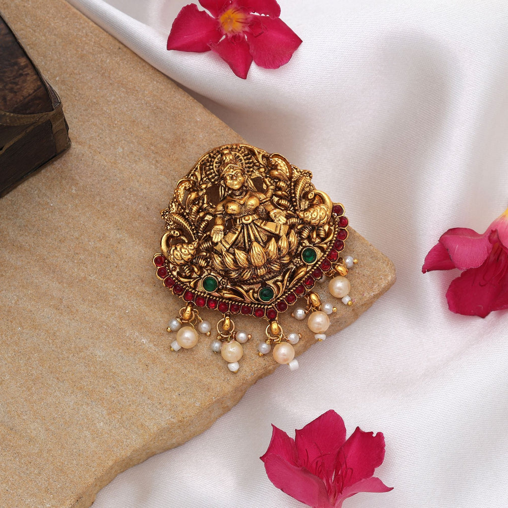 Premium Rani & Green Temple Hair Barrette