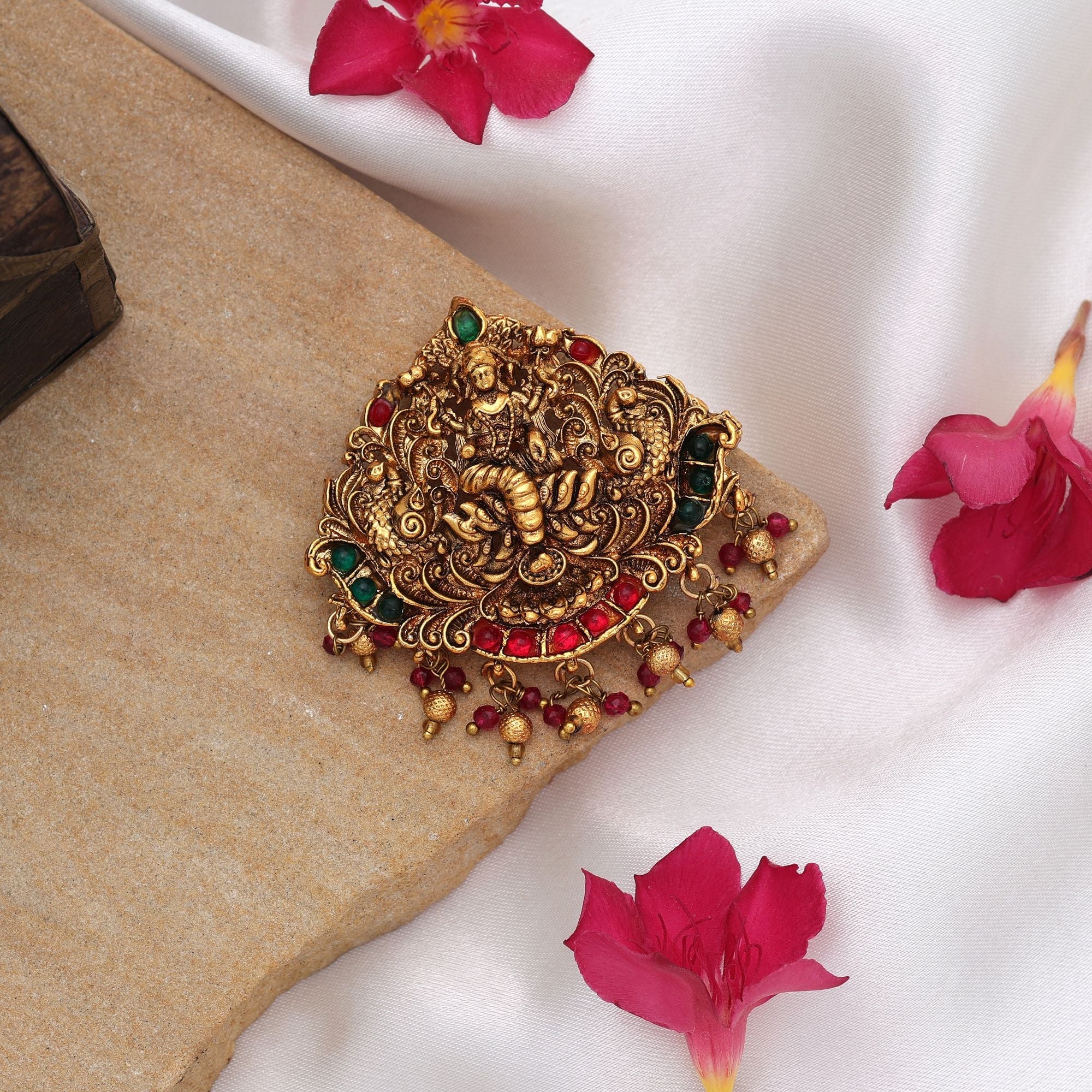 Royal Rani & Green Temple Hair Barrette