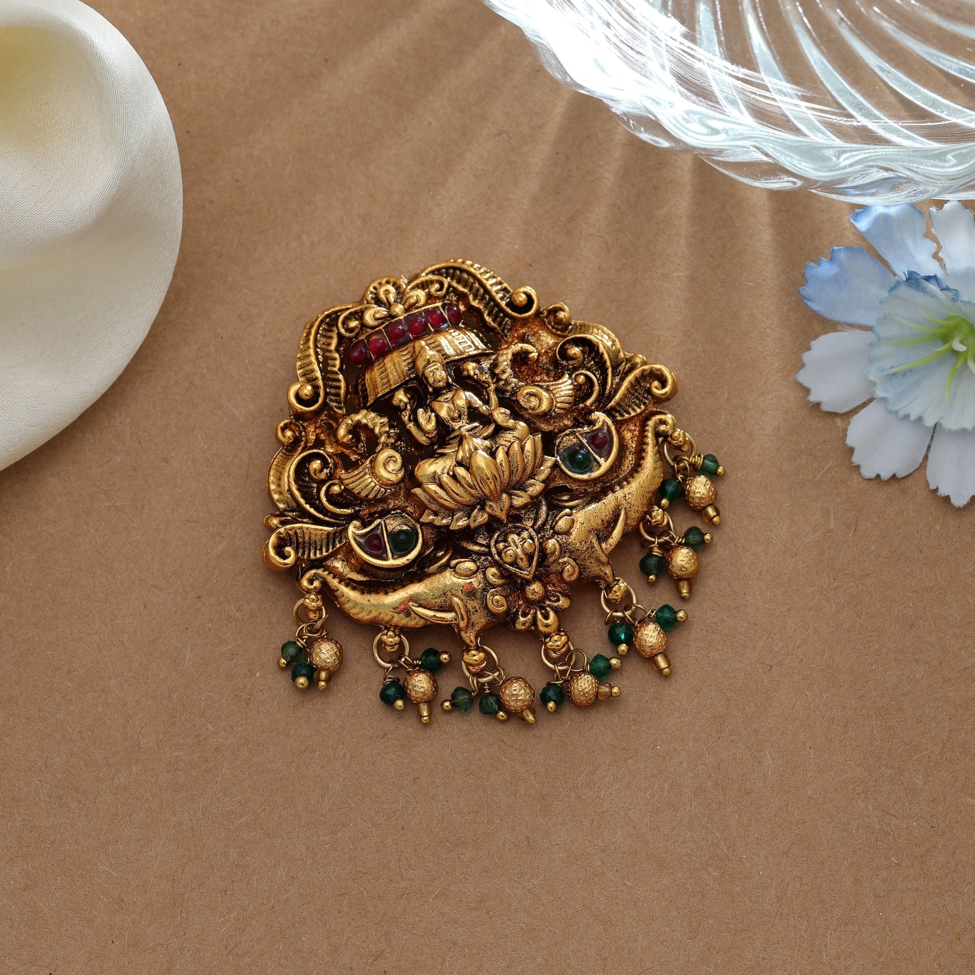 Stylish Rani & Green Temple Hair Barrette