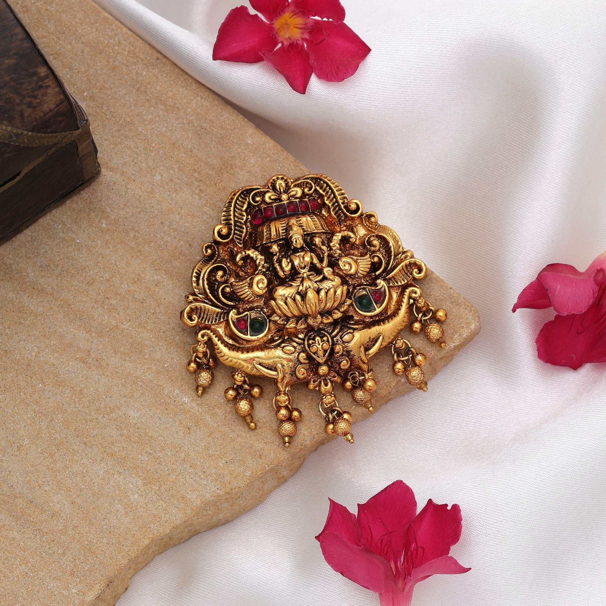 Premium Rani & Green Temple Hair Barrette