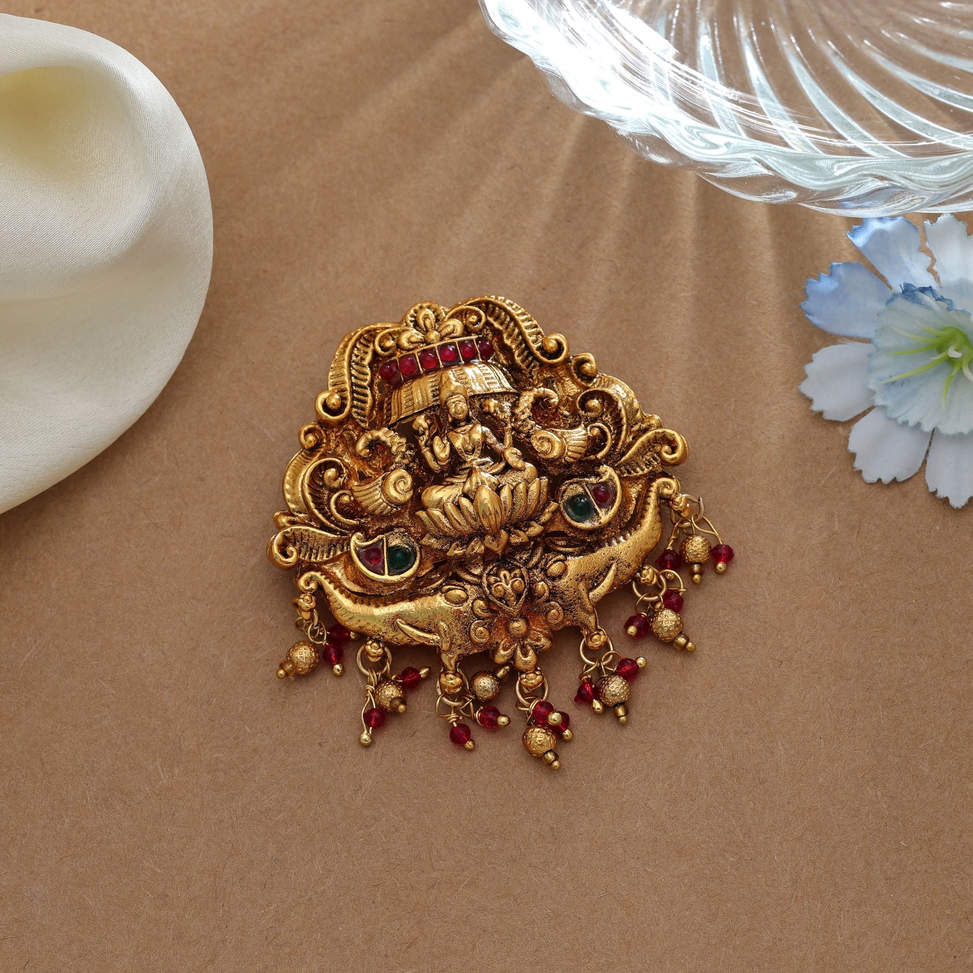 Classic Rani & Green Temple Hair Barrette