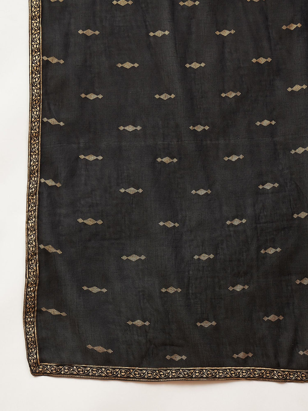 Black Color Embroidered Gotta Patti Sequined Anarkali Kurta With Trousers & Dupatta