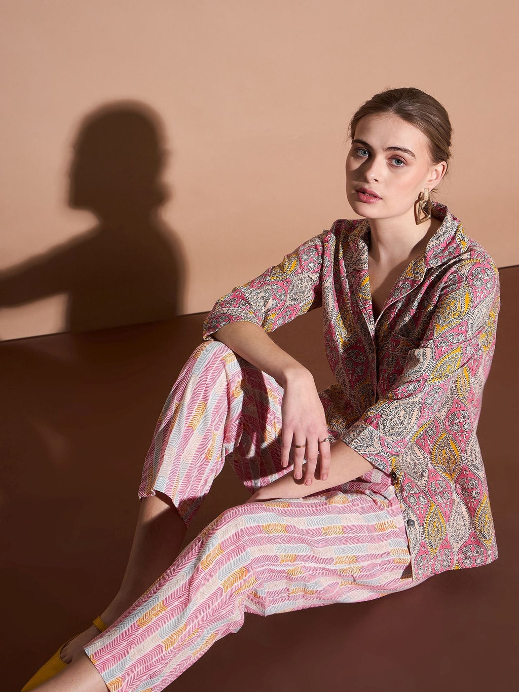 Pink Color Printed Pure Cotton Shirt With Trouser