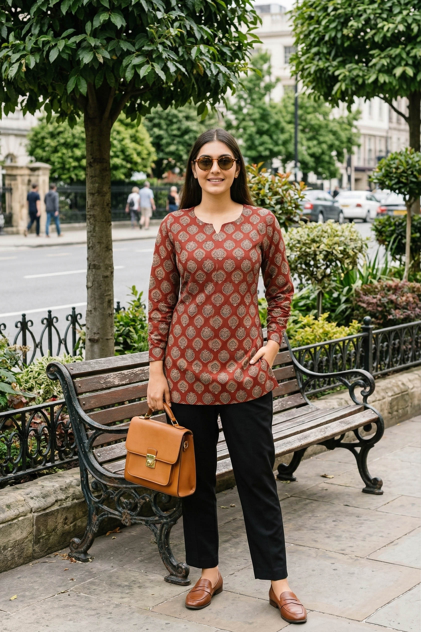 Maroon Color Full Sleeves Shot Kurti