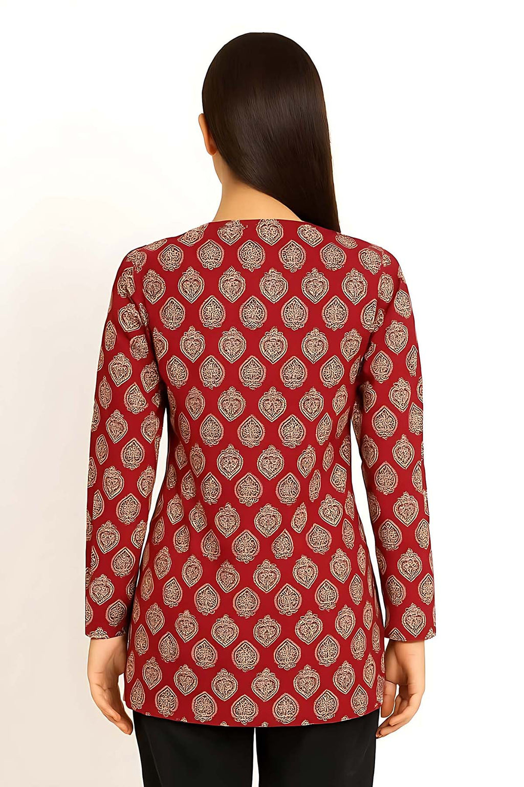 Maroon Color Full Sleeves Shot Kurti