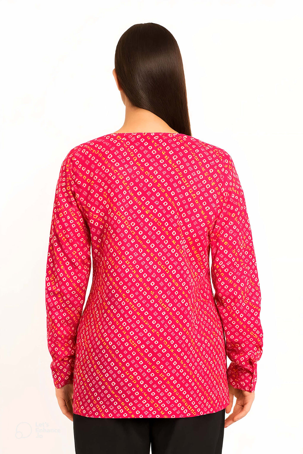Pink Color Full Sleeves Shot Kurti
