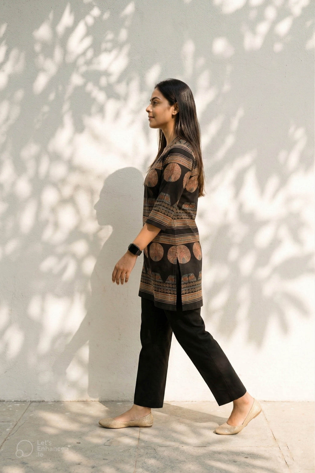 Black Color Printed Traditional Co-Ord Set