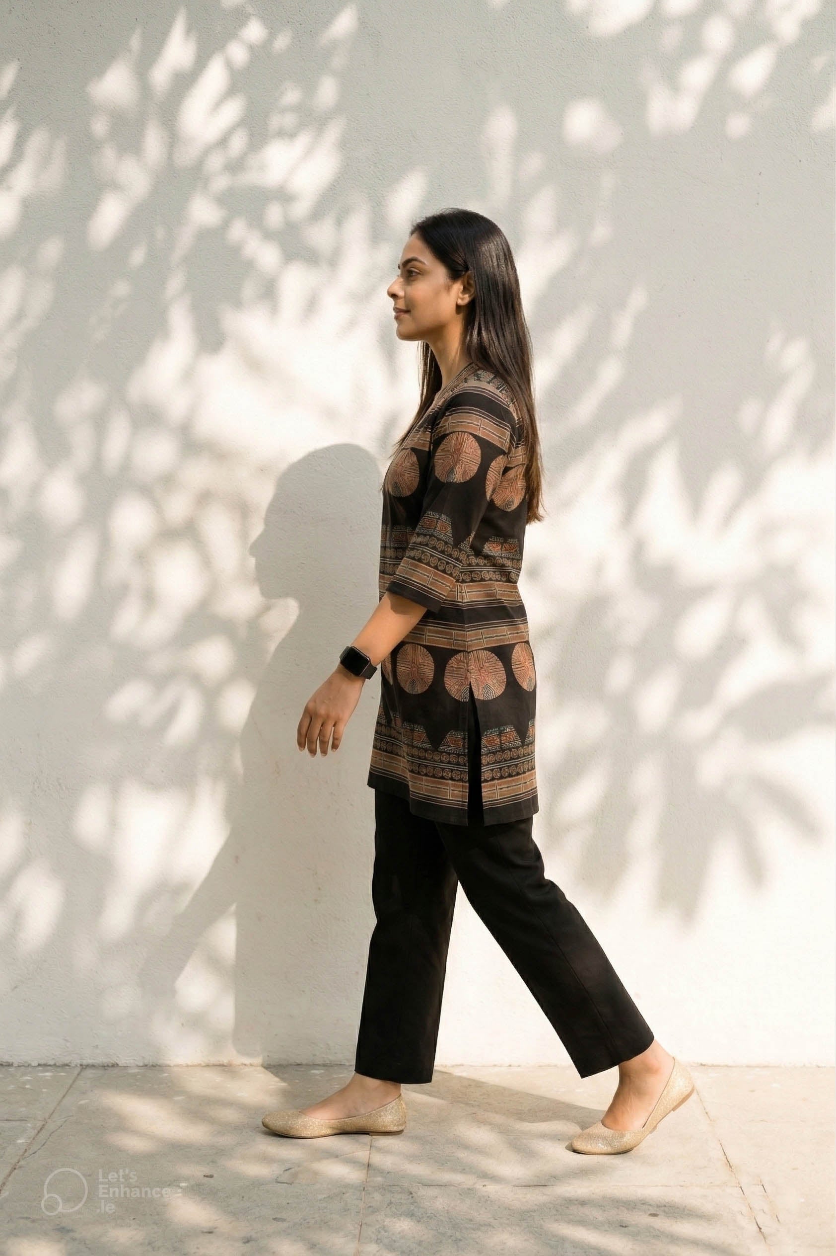 Black Color Printed Traditional Co-Ord Set