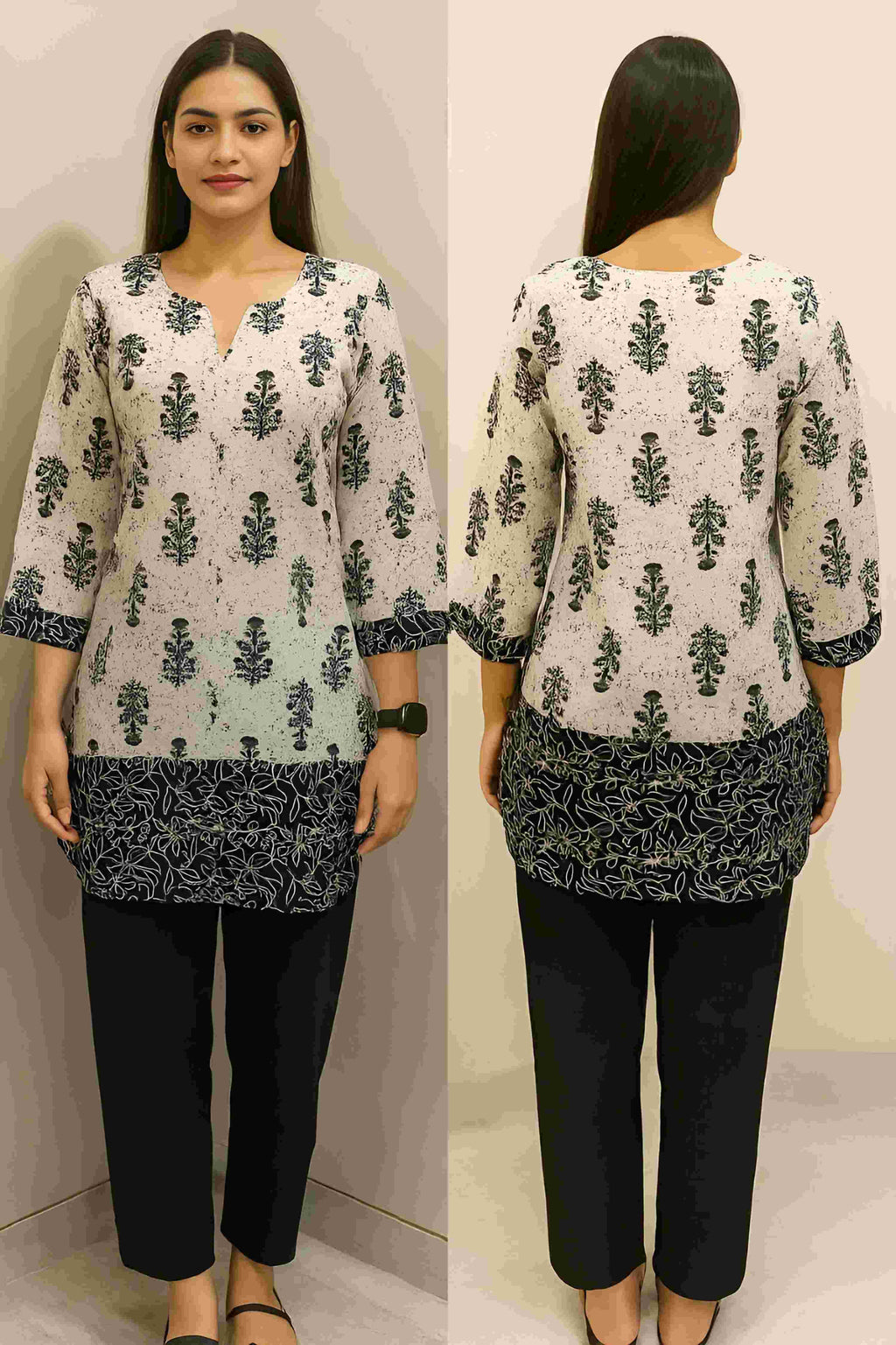 White Color Stylish Short Cotton Kurti