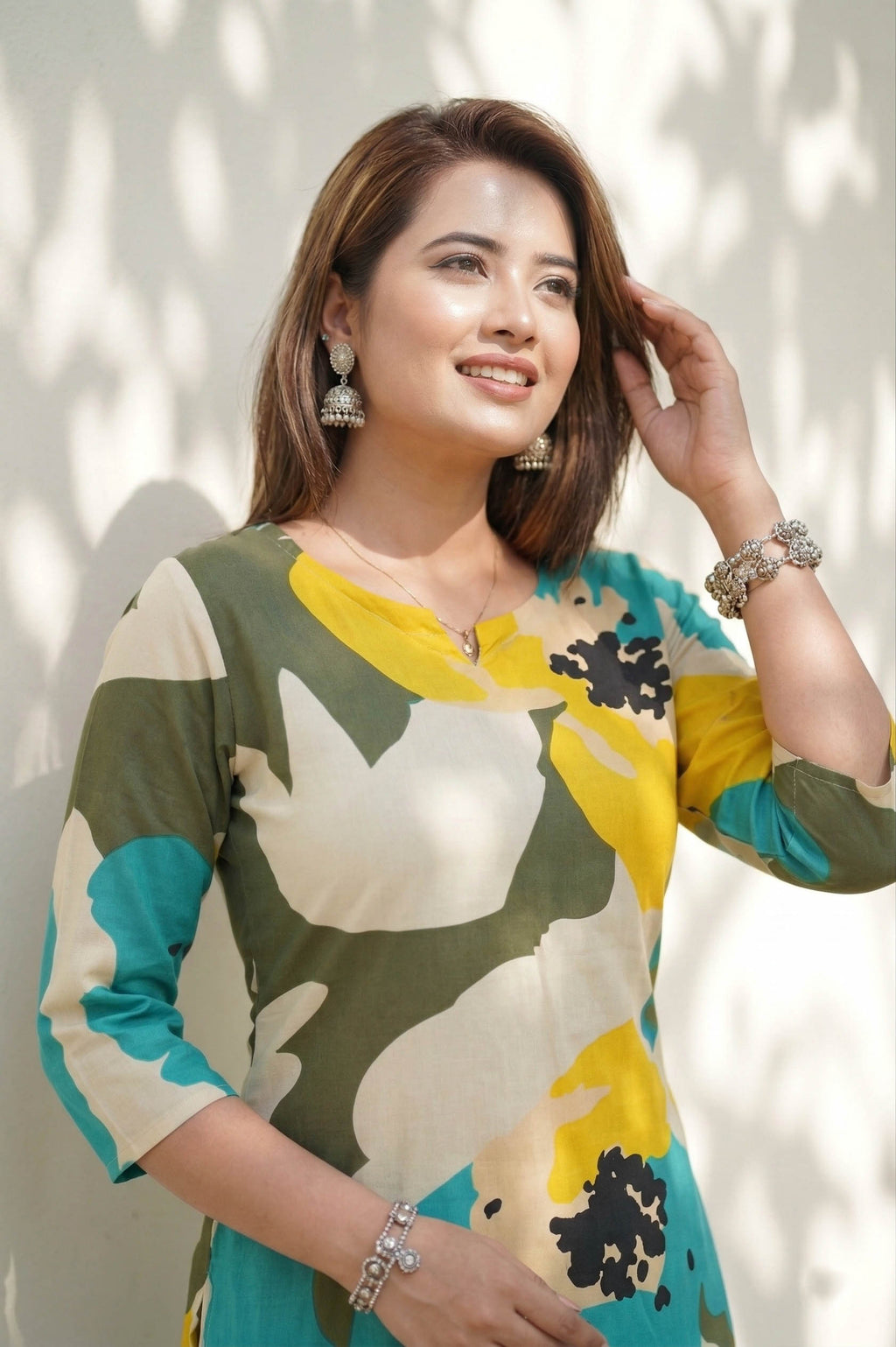 Multi Color Festive Special Printed Cotton Co-Ord Set