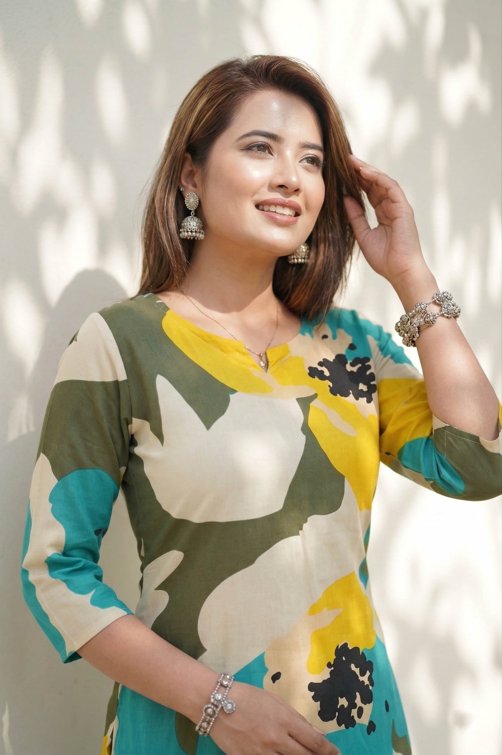 Multi Color Festive Special Printed Cotton Co-Ord Set