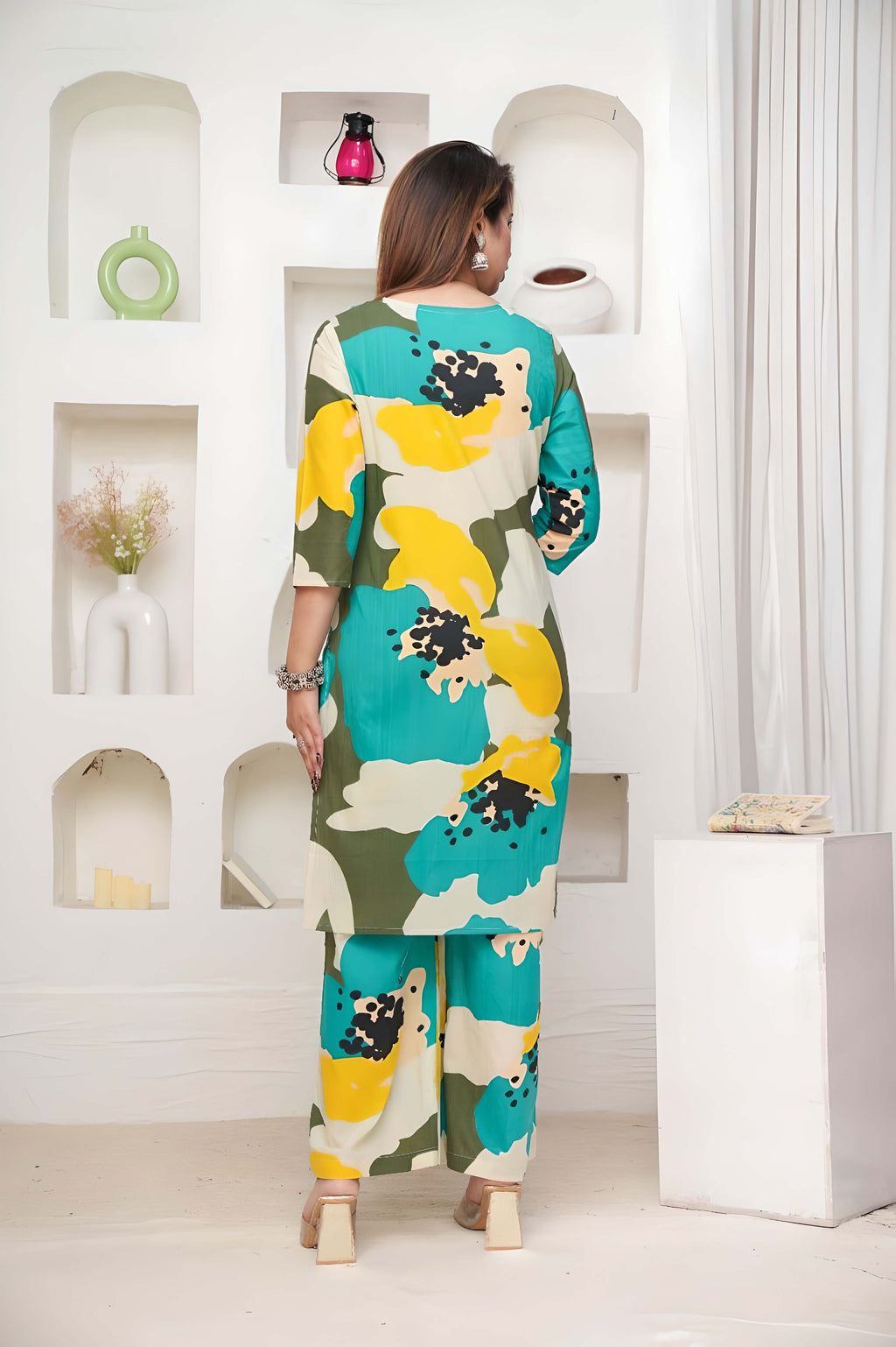 Multi Color Festive Special Printed Cotton Co-Ord Set