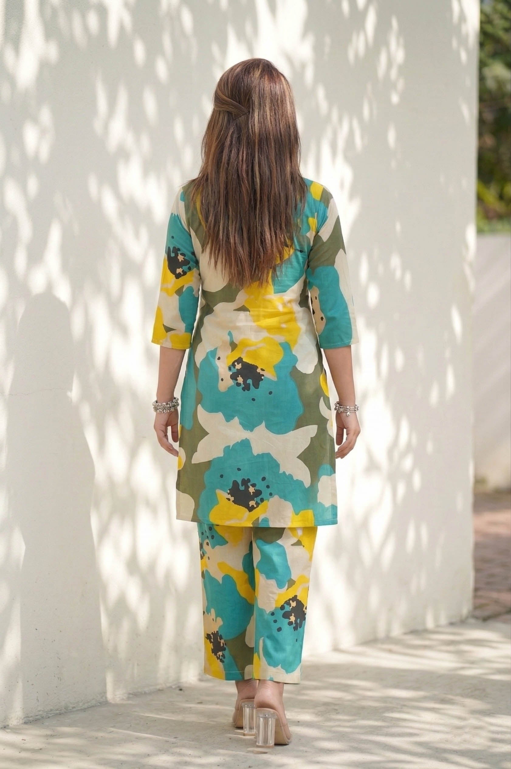 Multi Color Festive Special Printed Cotton Co-Ord Set