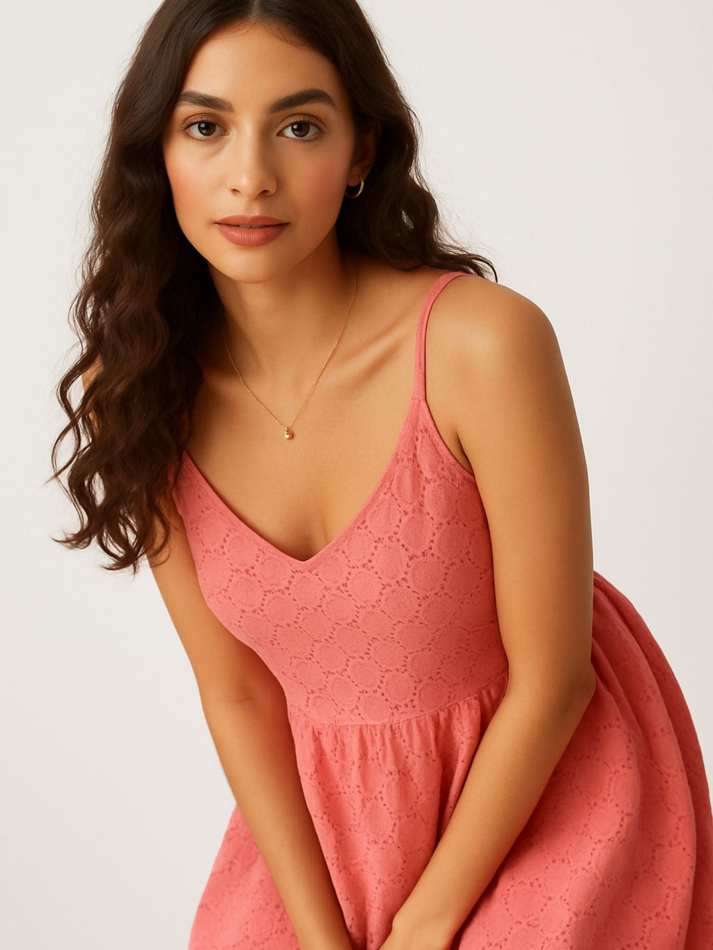 Pink Color Schifli Dress For Women
