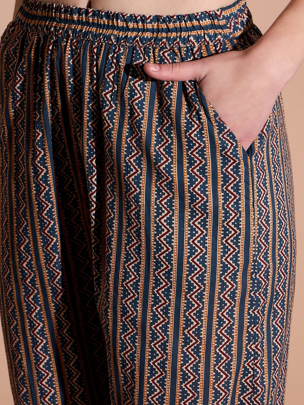 Ethnic Motifs Printed Cotton Shirt & Trouser Co-Ords Set