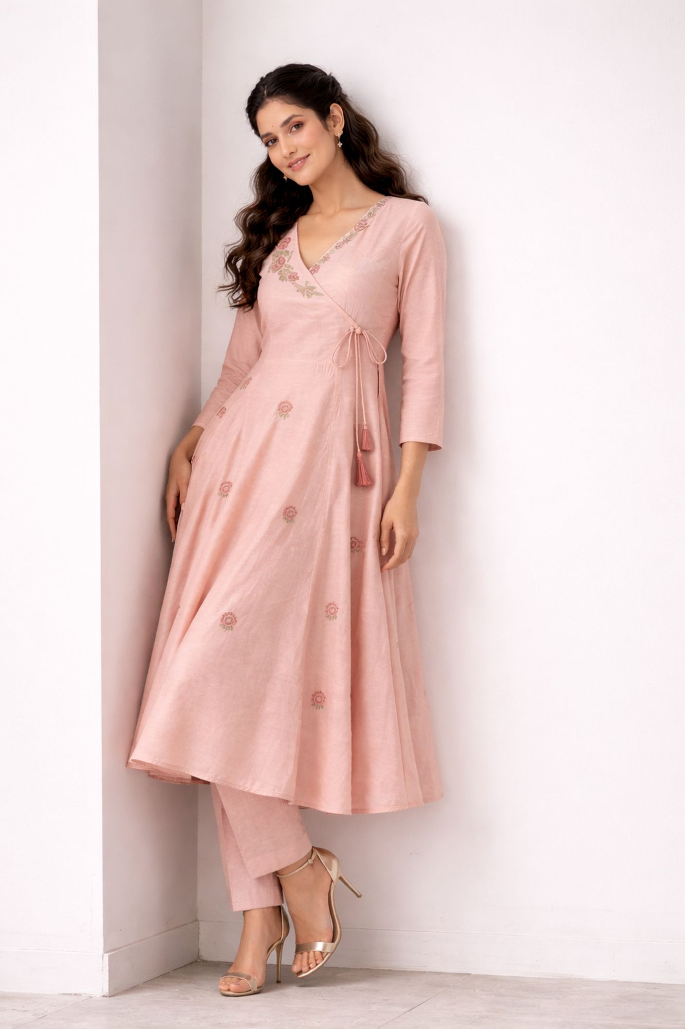 Partywear Collection Pink Color Anarkali Set