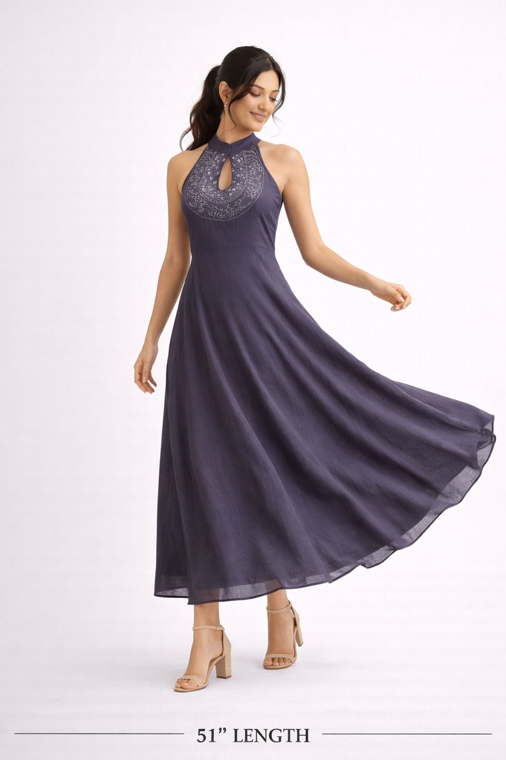 Partywear Collection Grey Color Dress