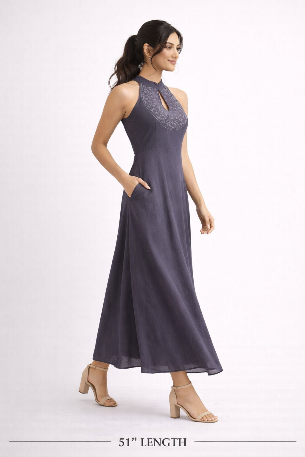 Partywear Collection Grey Color Dress