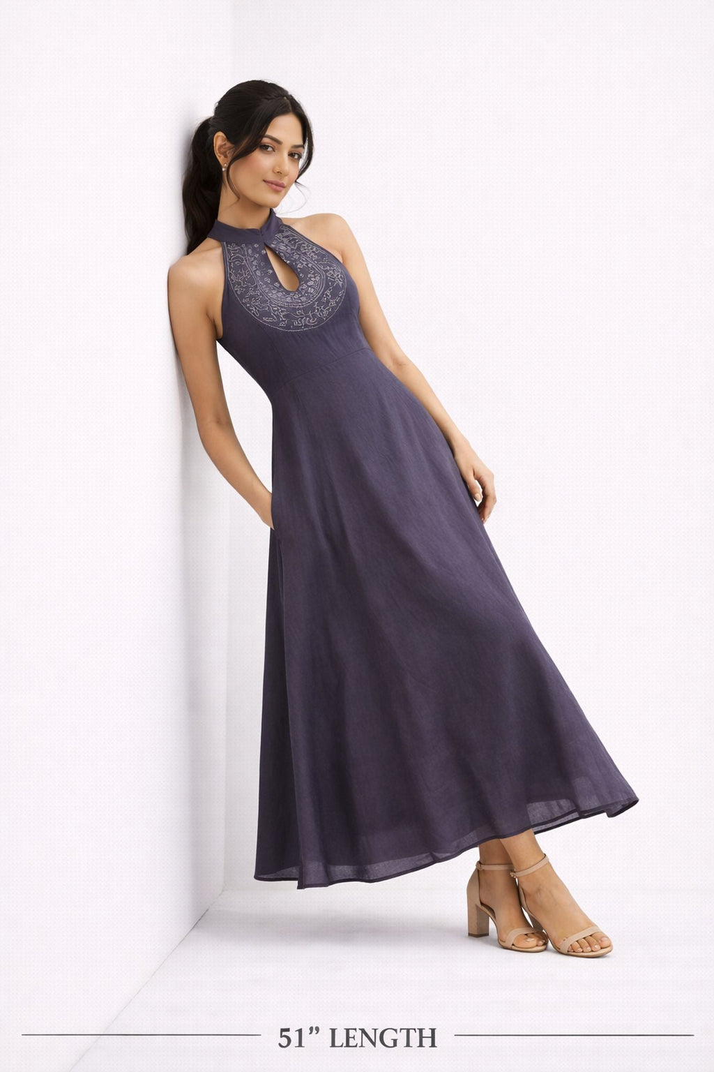 Partywear Collection Grey Color Dress