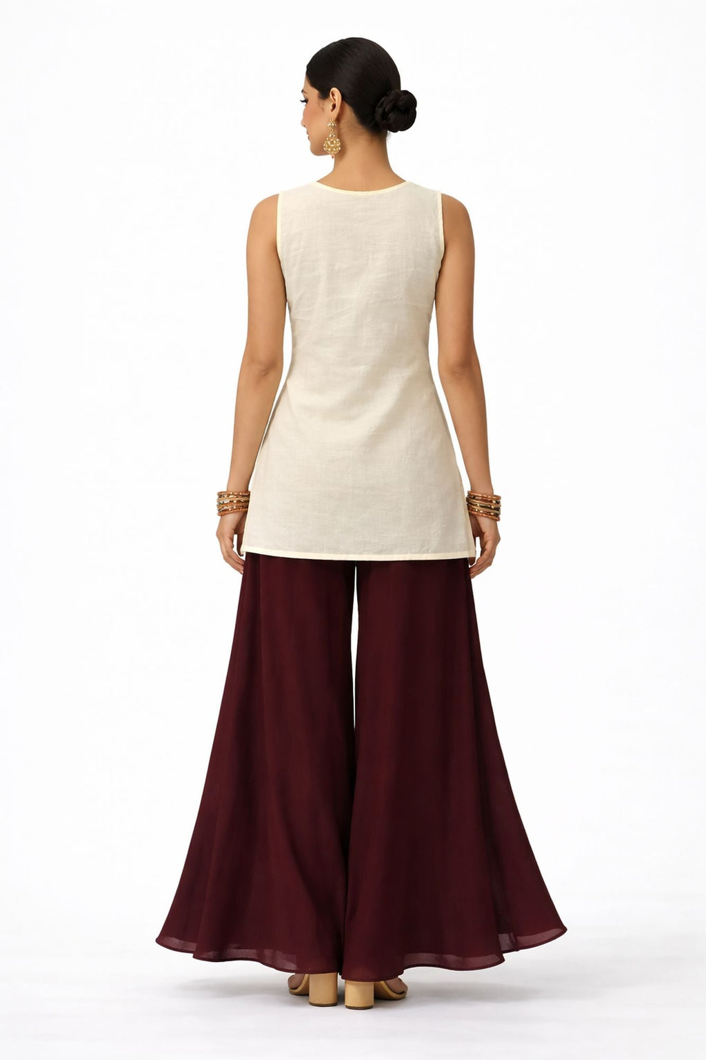 Thread And Zari Work Off White Color Co-Ord Set