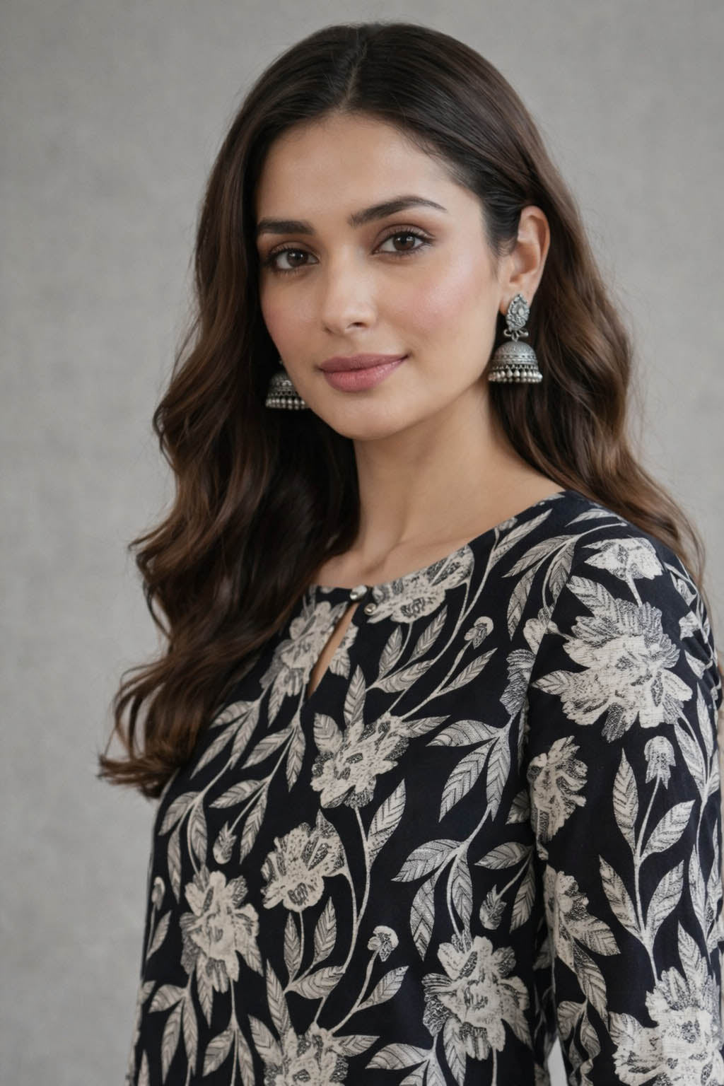 Black Color Printed Kurta Set With Palazzo