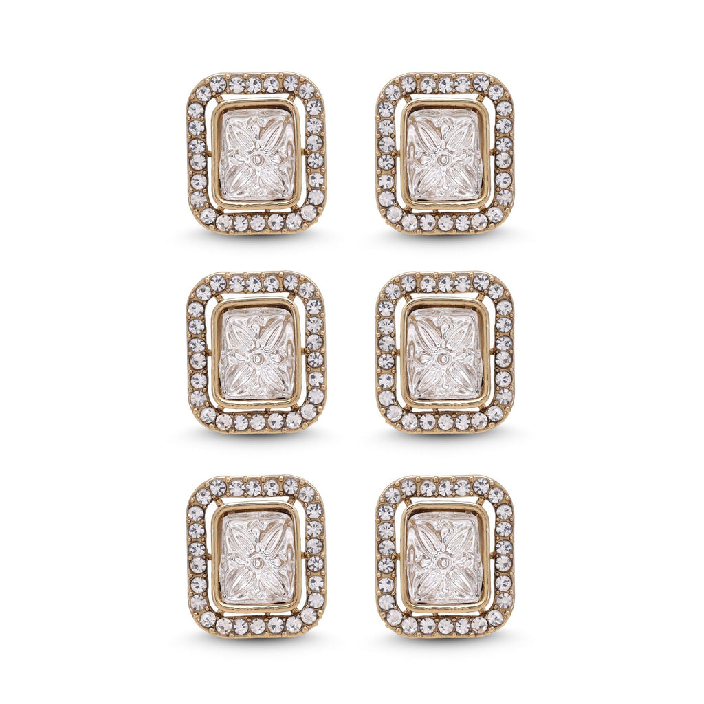 White Color Kundan Earrings Combo 3 Pair