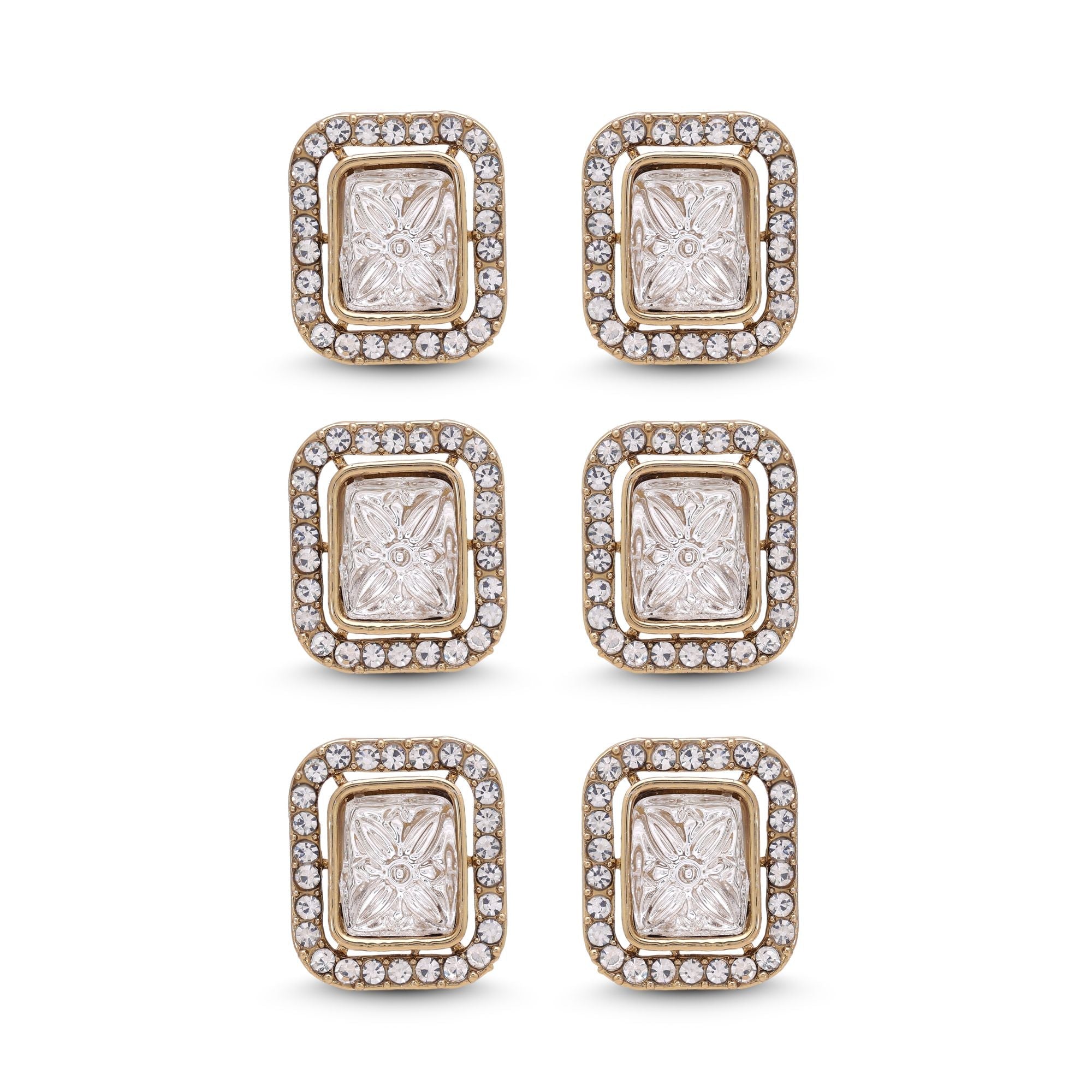 White Color Kundan Earrings Combo 3 Pair